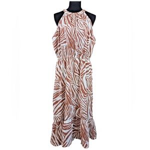 Nine West Hi-Low Zebra Print Maxi Dress